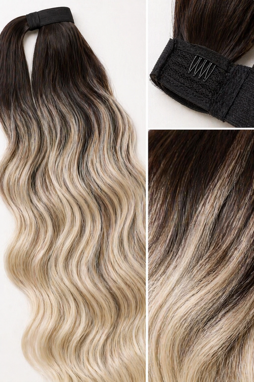 Claw Ponytail Extension 60.96 Cm Water Wave Big Wavy Curly Clip In Hair Extensions