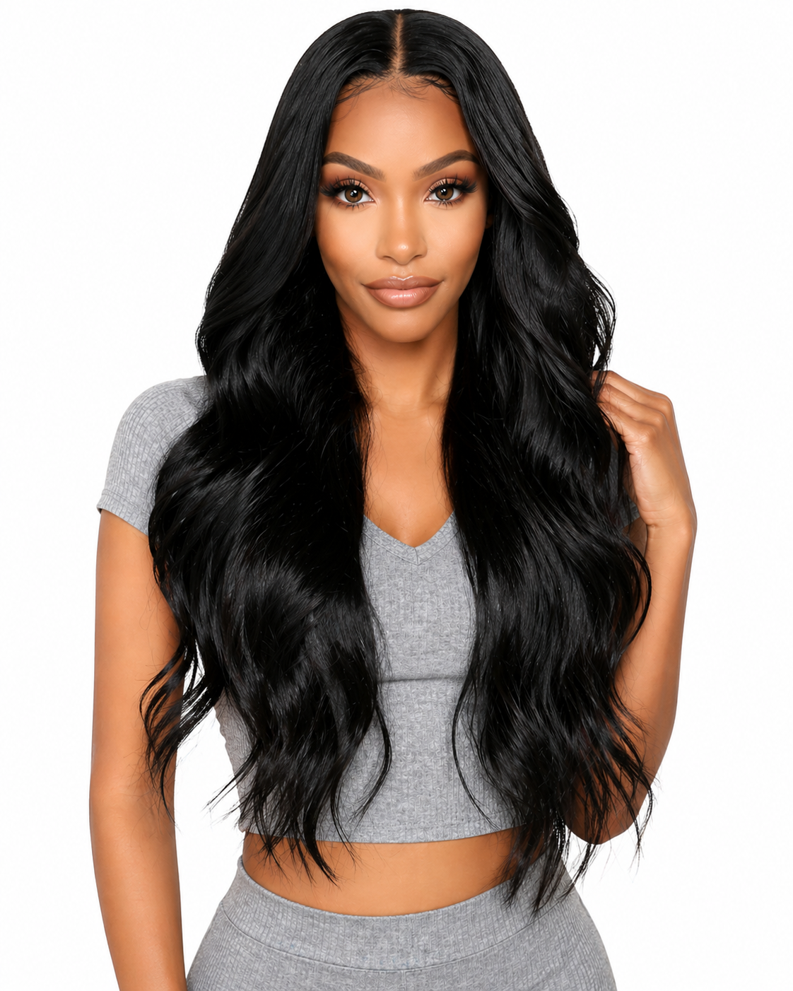 Curly Wavy Long 4 PCS Set Thick Clip In On Hair Extensions