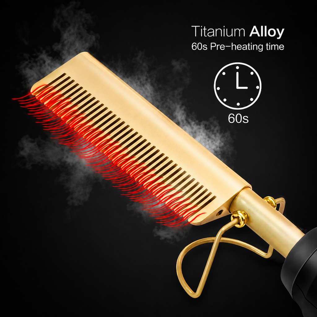 Hot Comb - Electric Straightening Hot Comb for Hair and Wigs