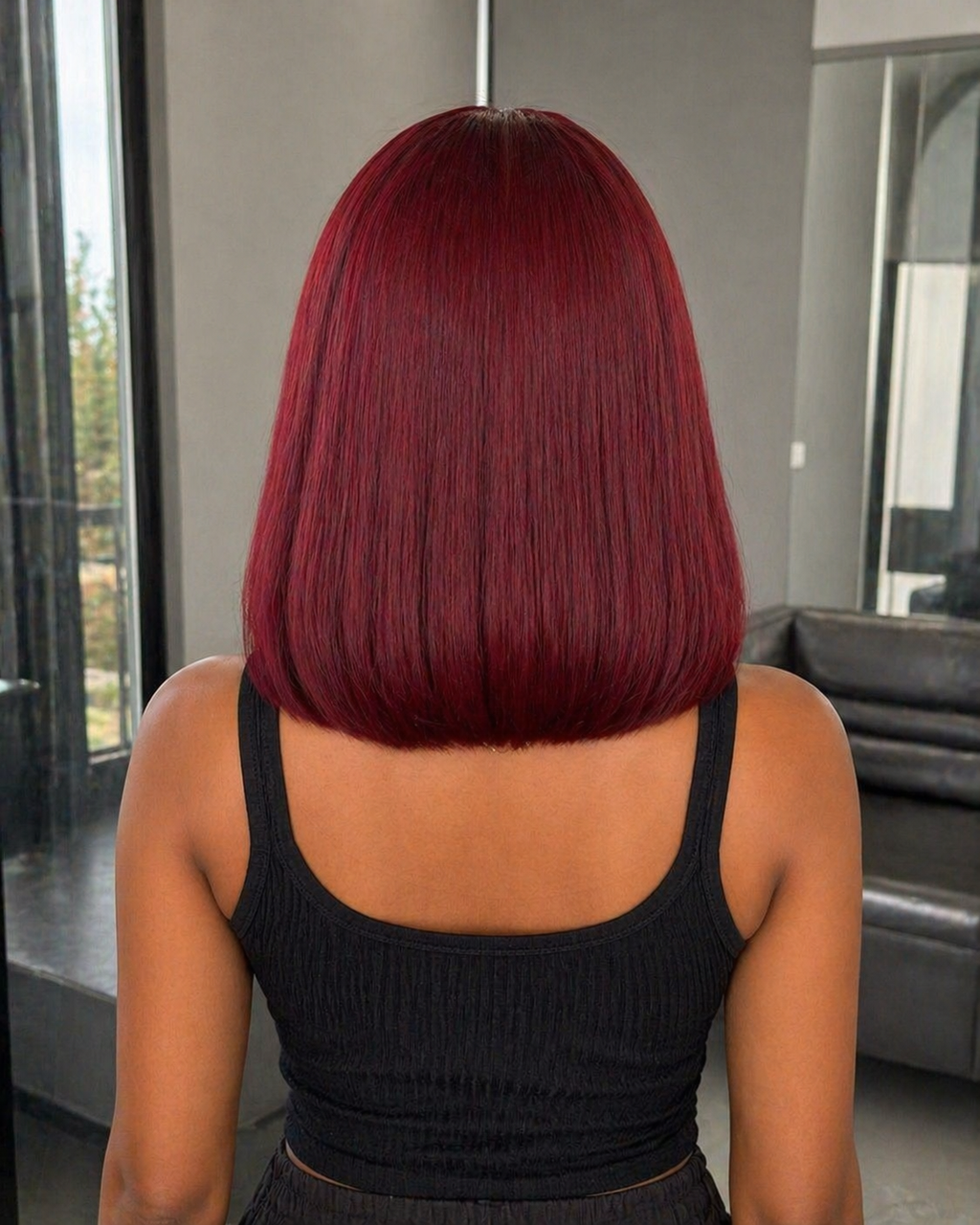 Burgundy Lace Front Human Hair Wig