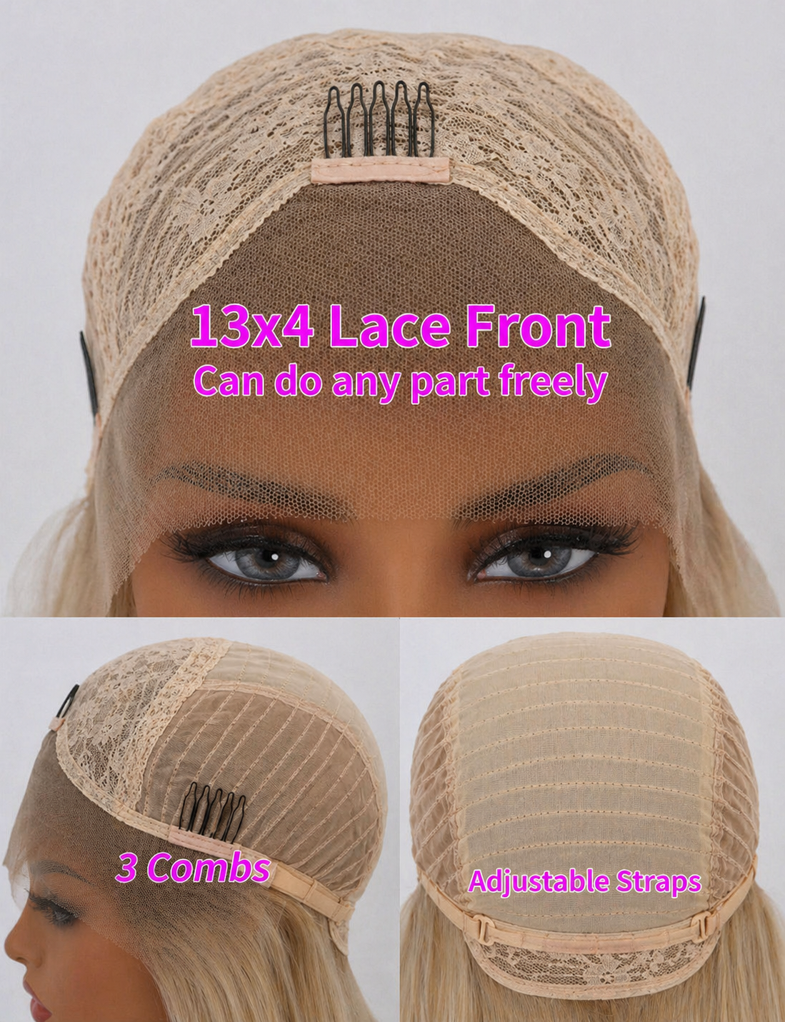 Blonde Lace Front Wig human blend