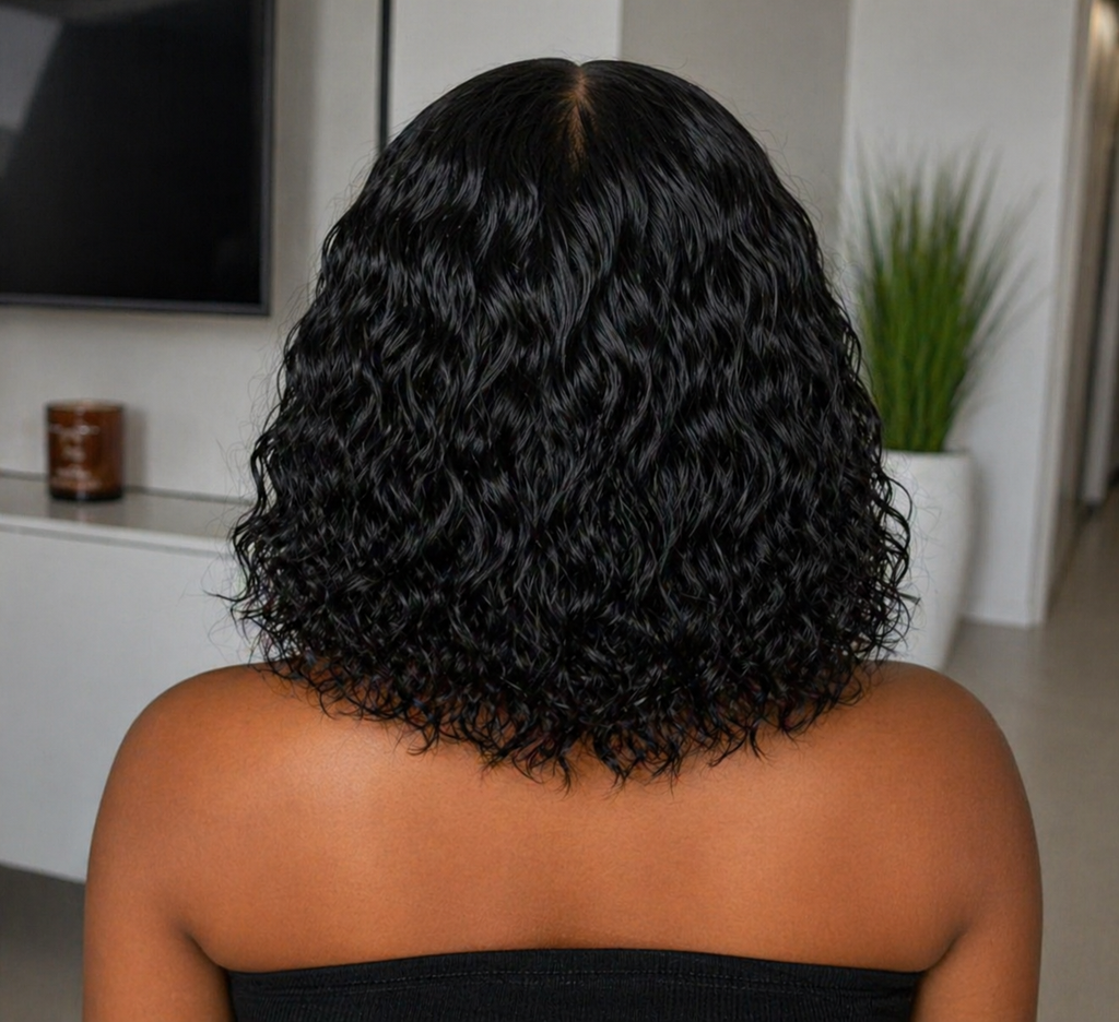 10 Inch Brazilian Deep Wave Curly Bob Wig 4x4 Glueless Lace Closure Wig