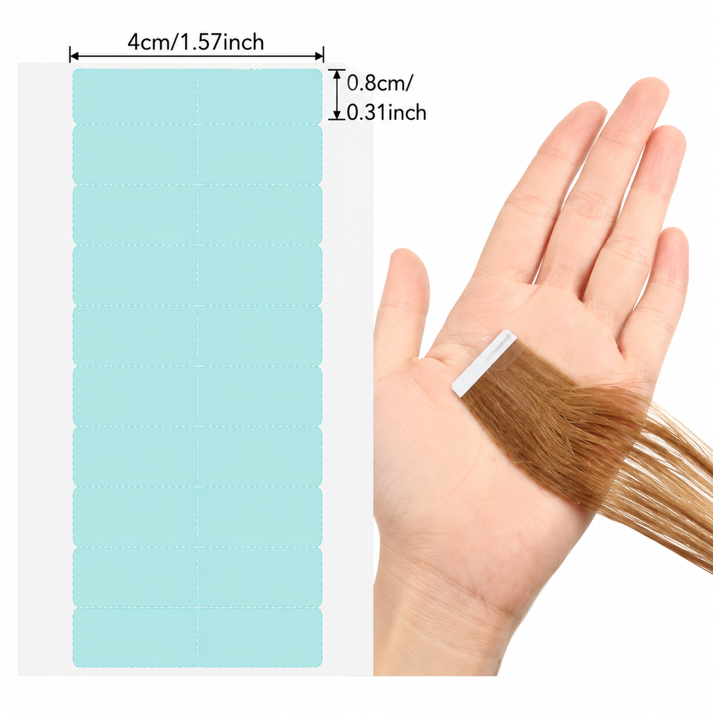 60x Replacement Tapes for Tape in Hair Extensions + Tape Glue Remover Oil